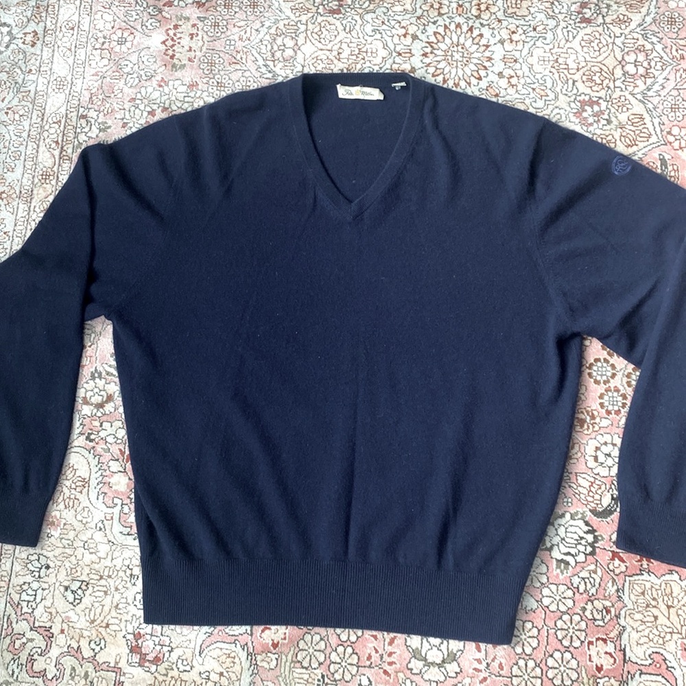 Peter Millar V Neck Cashmere Sweater Sz L/XL